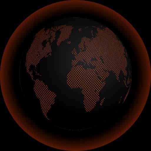 Orange dotted globe illustration